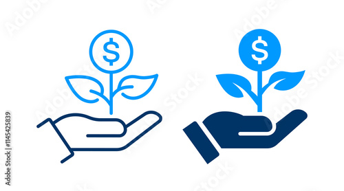 Dividends icons. Vector illustration. Symbol of financial growth and investment.