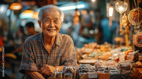 Night Market Vendor's Warm Smile 