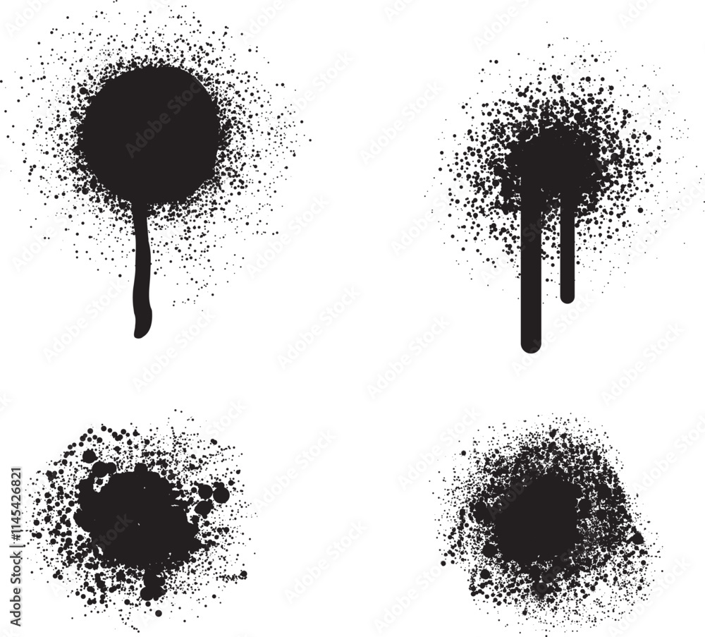 Spray Paint Vector. Lines and Drips Black ink splatters, Ink blots set, brush, Street style. Black graffiti spray set paint pattern. Spray paint abstract lines drips texture. Spray Paint Vector. Lines and Drips Black ink splatters, Ink blots set, brush, Street style. Black graffiti spray set paint pattern. Spray paint abstract lines drips texture.