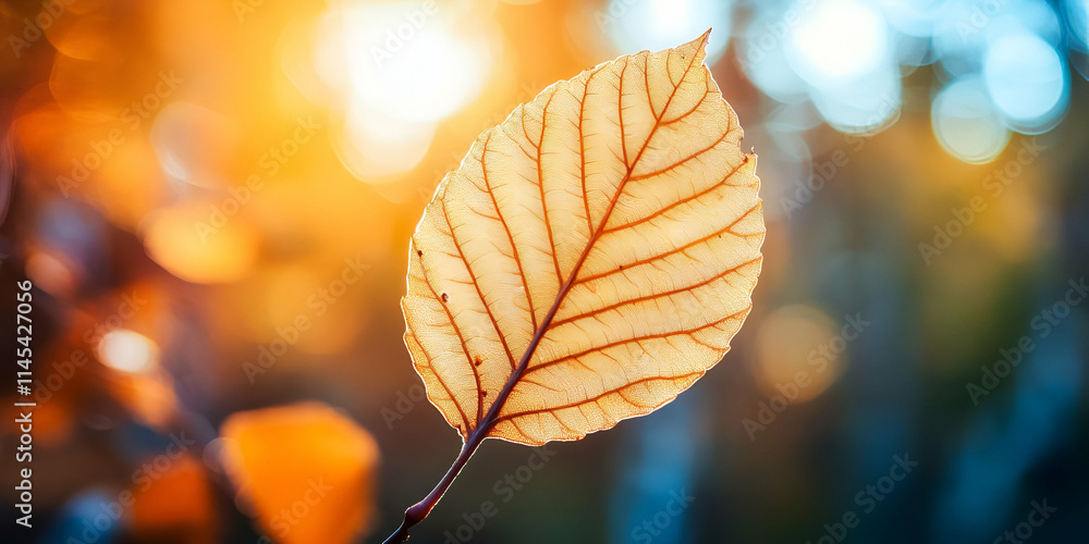 A close-up of a vibrant autumn leaf against a blurred background of warm colors. A close-up of a vibrant autumn leaf against a blurred background of warm colors.