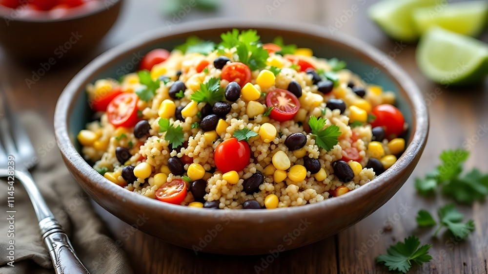 A refreshing quinoa salad with black beans, corn, and cherry tomatoes, packed with protein, fiber, and vibrant flavors. Perfect for a healthy, nutritious, and balanced meal. A refreshing quinoa salad with black beans, corn, and cherry tomatoes, packed with protein, fiber, and vibrant flavors. Perfect for a healthy, nutritious, and balanced meal.