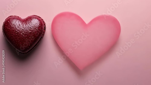 Wallpaper Mural Heart-shaped chocolate and soap on a pink background create a romantic atmosphere for special occasions Torontodigital.ca