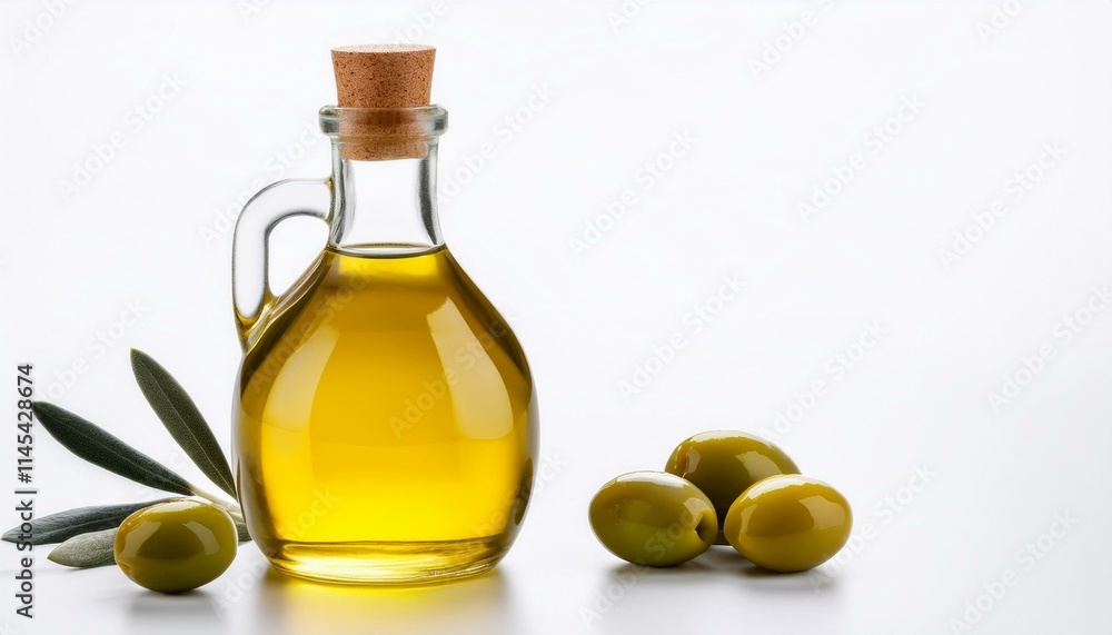 Golden olive oil in a glass bottle with fresh olives. Golden olive oil in a glass bottle with fresh olives.