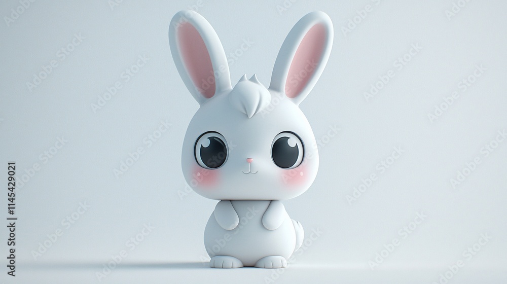 Cute white bunny rabbit cartoon character. Cute white bunny rabbit cartoon character.