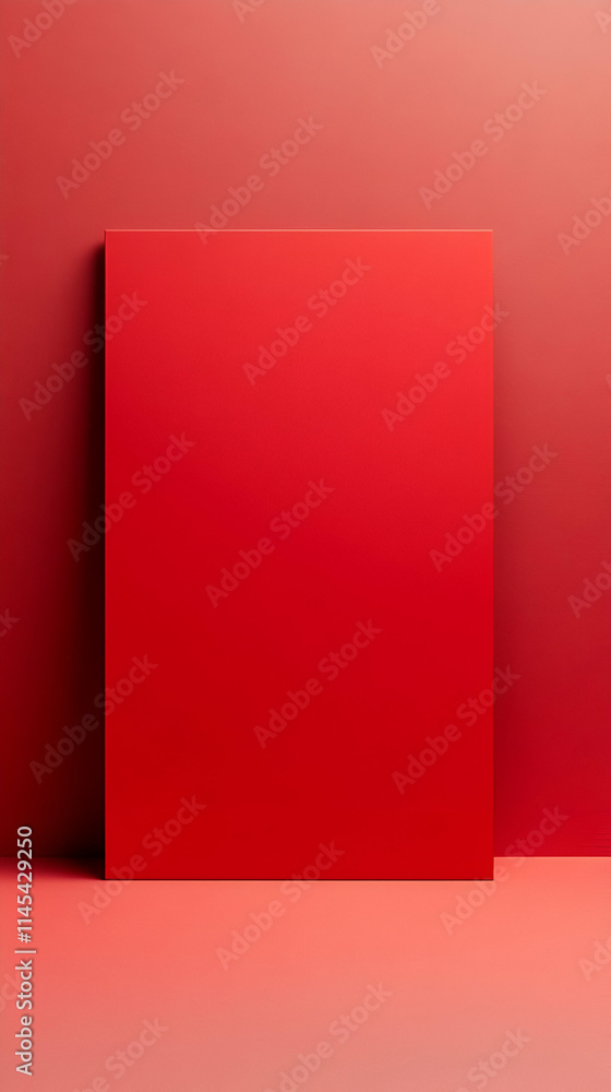 A minimalist red canvas against a matching background, emphasizing color and simplicity.