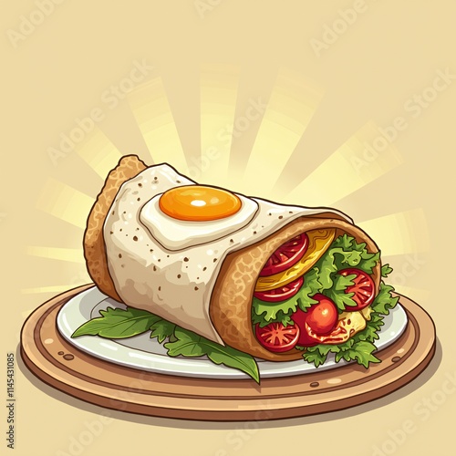 Omelette with various fillings (cheese, vegetables, ham)
