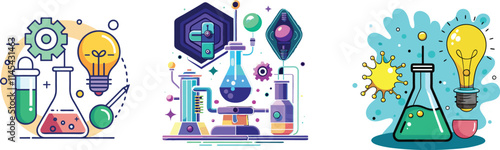 High-Resolution Laboratory Equipment Vector Icon Set Designed for Scientific Graphics