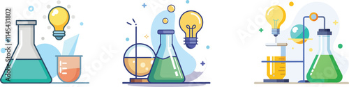 High-Resolution Laboratory Equipment Vector Icon Set Designed for Scientific Graphics