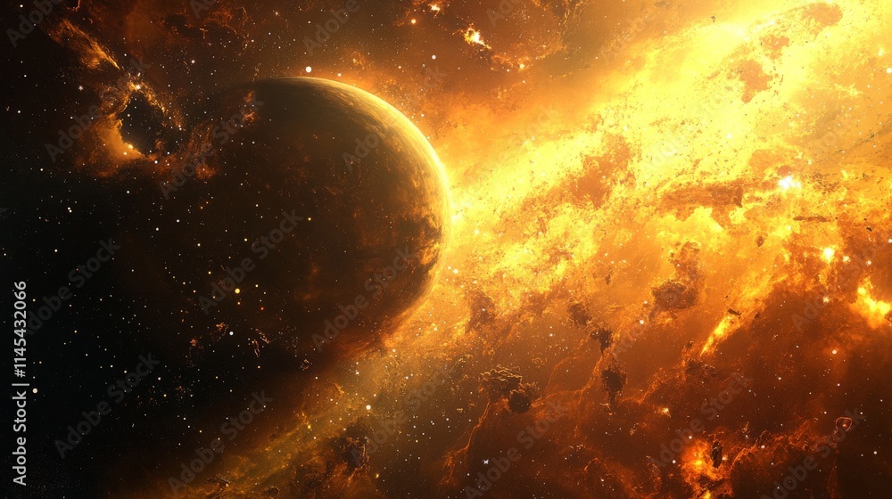 Obraz premium Planet being destroyed in a massive explosion