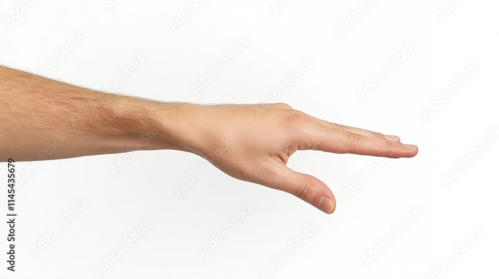 Hand holding an invisible pen, gesture of writing on air, clean white background, creativity or education concept Hand holding an invisible pen, gesture of writing on air, clean white background, creativity or education concept