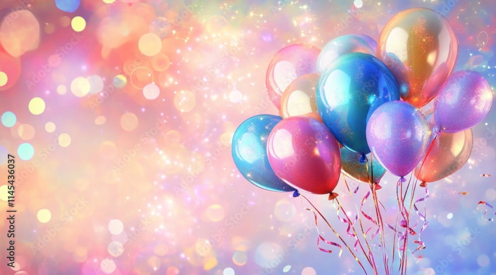 Colorful balloons with bokeh background. Colorful balloons with bokeh background.