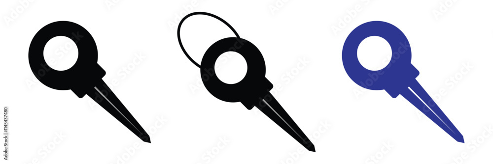 Key icon set. Key vector icon. Key symbol. silhouette security private lock code key vector set. Key icon set. Key vector icon. Key symbol. silhouette security private lock code key vector set.