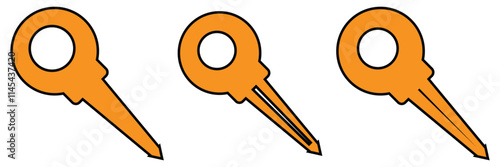 Keys and padlock silhouette. key icon set. key lock icon , access account login password icons - house key icon security symbol. Vector illustration.