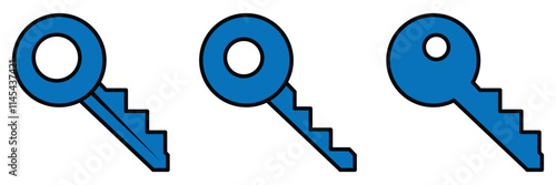 Keys and padlock silhouette. key icon set. key lock icon , access account login password icons - house key icon security symbol. Vector illustration.