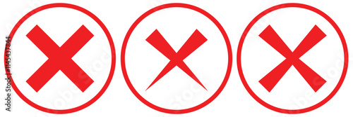 Vectorized red X illustration for websites and graphic resources.