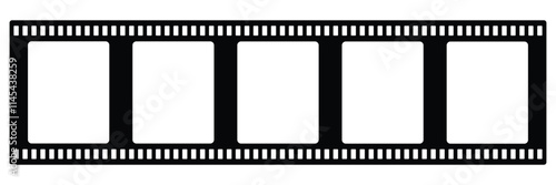 Film strip background. Retro photo, cinema or movie frames. Video film strip roll. Realistic film strip on white background.  Cinema reel symbol.