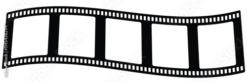 Old grunge movie film long strip set, vintage filmstrip roll frame. Film strip icon. Video tape photo film strip frame vector. film frame border strip analog. Roll of retro film strip on isolated. 