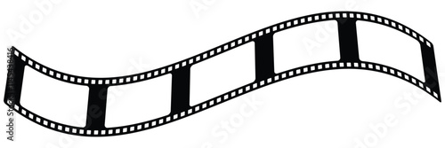 Old grunge movie film long strip set, vintage filmstrip roll frame. Film strip icon. Video tape photo film strip frame vector. film frame border strip analog. Roll of retro film strip on isolated. 