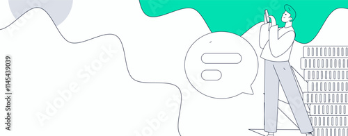 Marketing planning business characters flat vector concept operation hand drawn illustration
