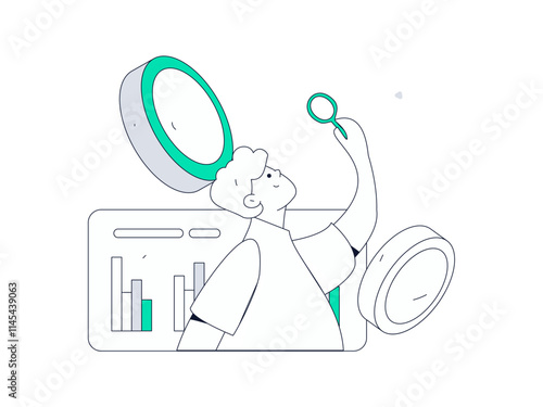 Marketing planning business characters flat vector concept operation hand drawn illustration
