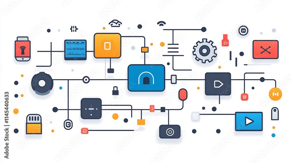 Minimalist technology trends infographic featuring clean icons and sleek lines isolated on a transparent background for tech blogs Minimalist technology trends infographic featuring clean icons and sleek lines isolated on a transparent background for tech blogs