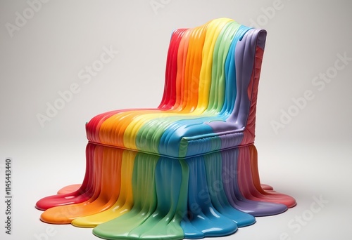 Rainbow Cream Textured Chair: An Adorable Melting Design that Combines Art and Functionality in Creative Furniture