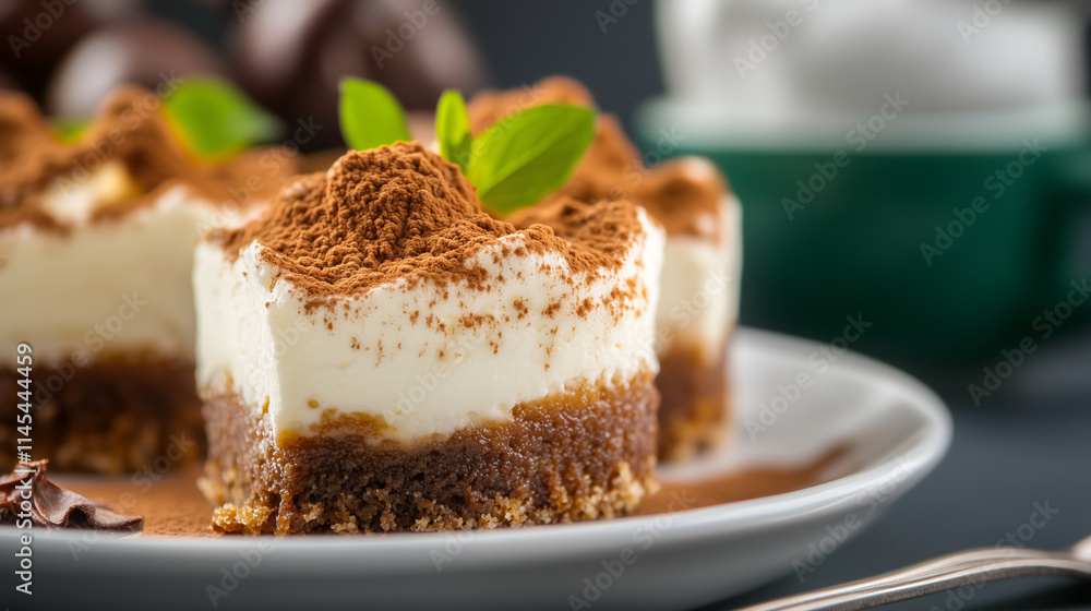 Artisanal homemade dessert with coffee mousse on neutral background
Artisanal homemade dessert with coffee mousse on neutral background