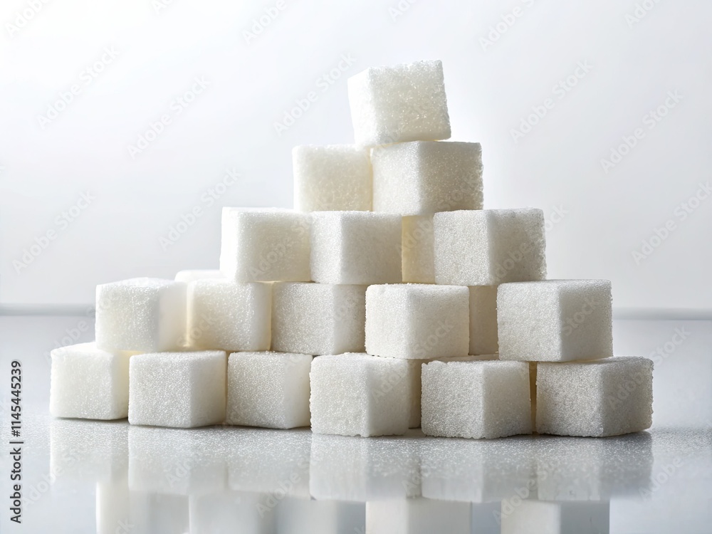 Cubes of refined white sugar, perfect for sweetening beverages, baking, or food photography. Cubes of refined white sugar, perfect for sweetening beverages, baking, or food photography.