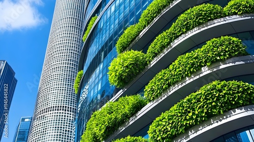 Green Building, Modern Architecture, Eco-Friendly Cityscape - Susta. photo