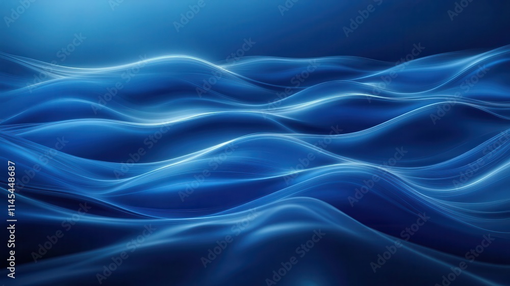 custom made wallpaper toronto digitalAbstract Blue Waves Flowing Smoothly Together