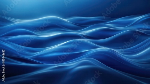 Wallpaper Mural Abstract Blue Waves Flowing Smoothly Together Torontodigital.ca