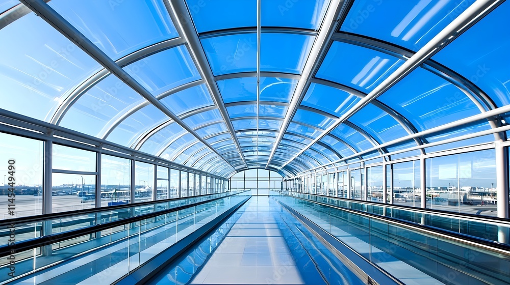 Modern Airport Skylight Moving Walkway - Modern Architecture Modern Airport Skylight Moving Walkway - Modern Architecture