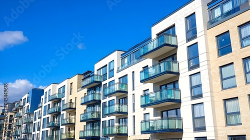 Modern Apartment Building Exterior, Blue Sky - Modern Architecture