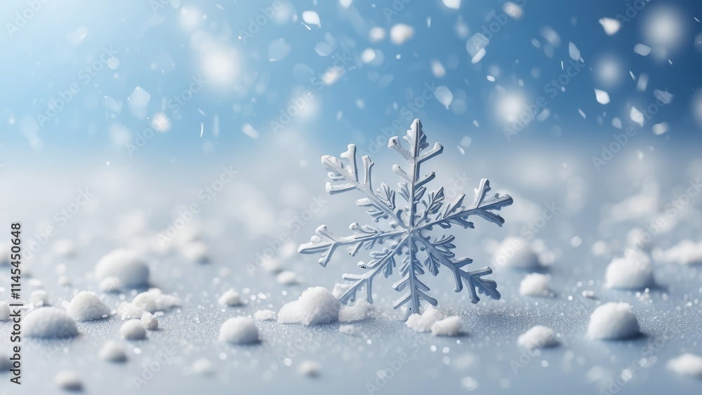 A soft blue background adorned with various snowflakes in white and metallic gold. A soft blue background adorned with various snowflakes in white and metallic gold.