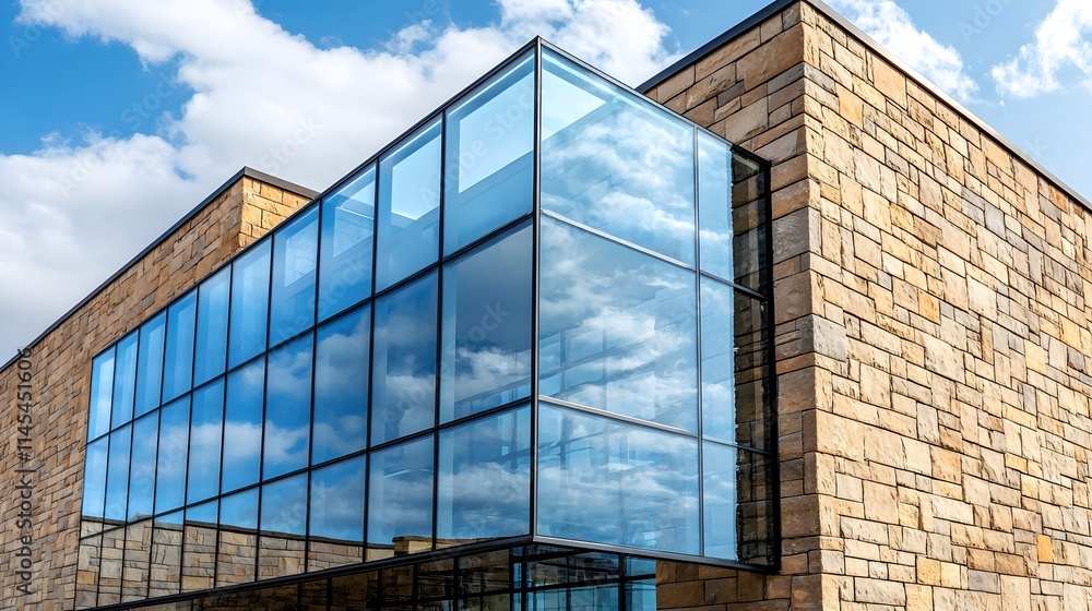 Modern Building Exterior, Glass & Stone - Modern Architecture Modern Building Exterior, Glass & Stone - Modern Architecture
