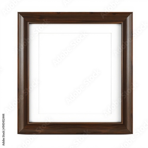 Empty picture frame distressed dark wood with mount frame isolated frame border design background isolated