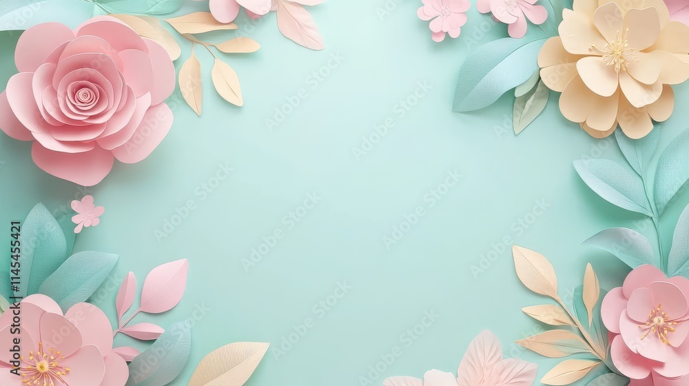 Obraz premium A charming floral frame designed to provide a lovely background.