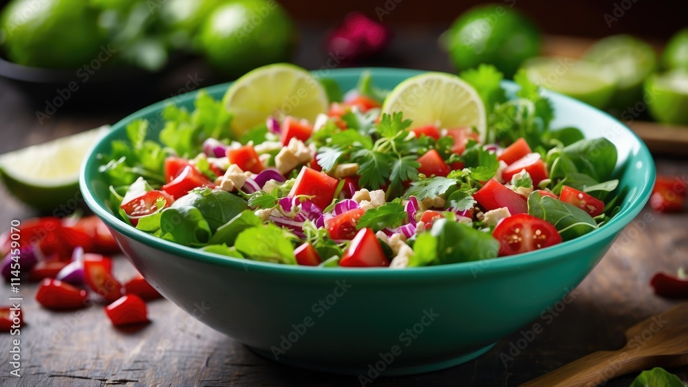 A vibrant bowl of freshly chopped salad featuring an abundance of finely chopped green herbs, A vibrant bowl of freshly chopped salad featuring an abundance of finely chopped green herbs,