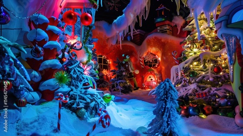 Christmas decorations Zoom background whoville fantas photo