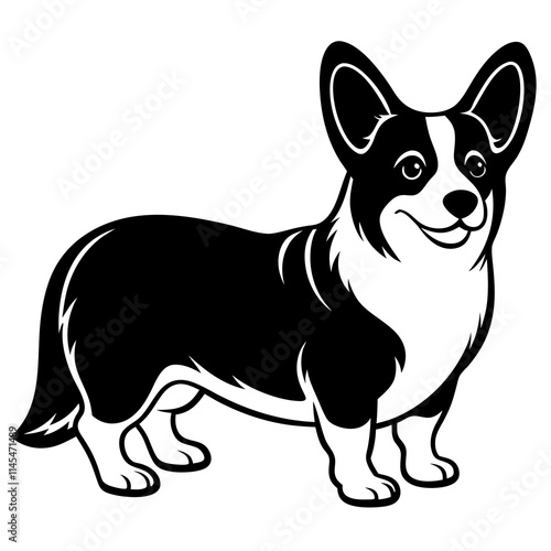 Dog Silhouette on White Background in Vector illustration  