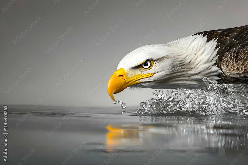 Majestic Bald Eagle in Dynamic Action Over Water, Capturing Intense Focus and Natural Beauty of Wildlife Majestic Bald Eagle in Dynamic Action Over Water, Capturing Intense Focus and Natural Beauty of Wildlife
