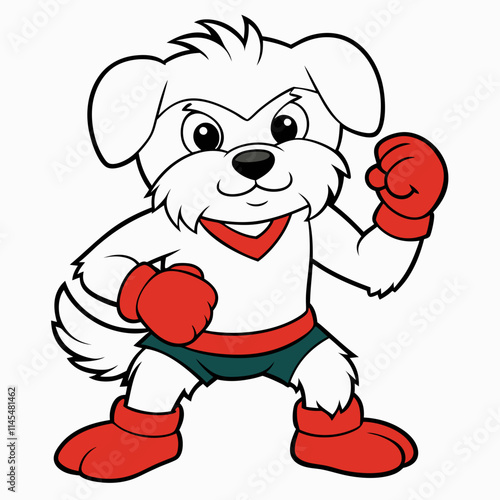 Maltese dog fighting on white background