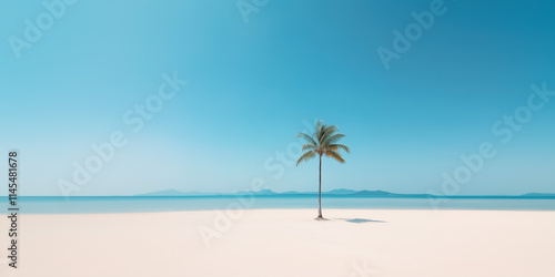 Calm, Empty Beach with Clear Water, Golden Sand, and Expansive Horizon, Representing Peace, Solitude, and Natural Beauty