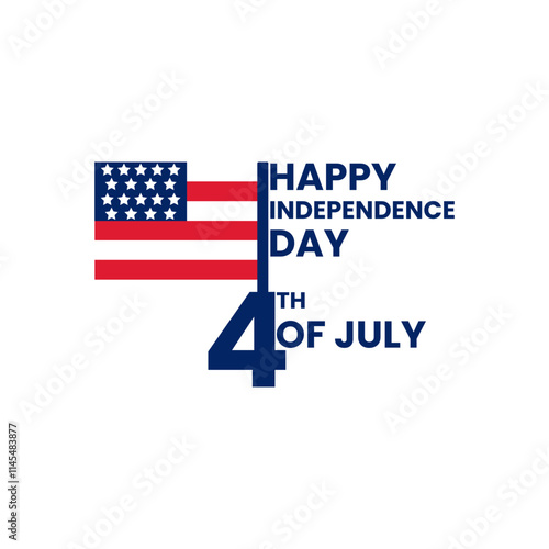 USA 4th of July happy independence day with flag vector 