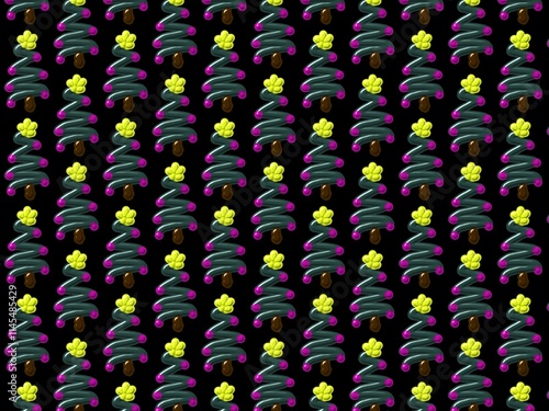 Abstract swirl paint texture Christmas tree pattern 