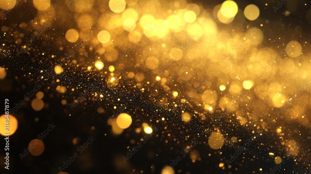 A shimmering background of golden particles creating a festive and luxurious atmosphere. A shimmering background of golden particles creating a festive and luxurious atmosphere.
