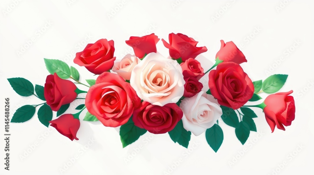 Beautiful arrangement of fresh red and white roses showcases elegance and romance, ideal for celebrating love, birthdays, or special holidays with heartfelt sentiments Beautiful arrangement of fresh red and white roses showcases elegance and romance, ideal for celebrating love, birthdays, or special holidays with heartfelt sentiments