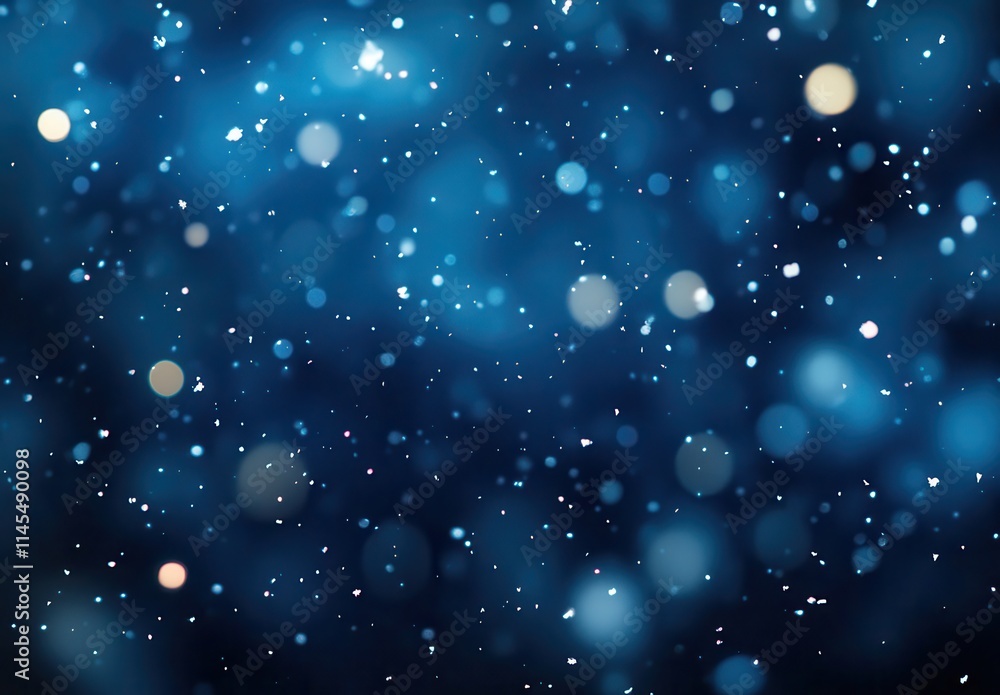 Fototapeta premium Beautiful Winter Wonderland Background with Snowflakes and Soft Bokeh Light in Shades of Blue Perfect for Seasonal Designs and Festive Celebrations