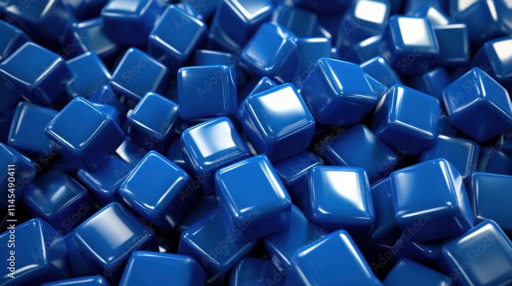 Abstract Blue Cubes Background: A 3D Render of Shiny Blue Cubes Abstract Blue Cubes Background: A 3D Render of Shiny Blue Cubes