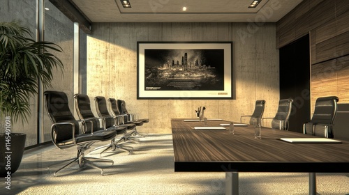 Wallpaper Mural Modern Conference Room with Cityscape Artwork Torontodigital.ca